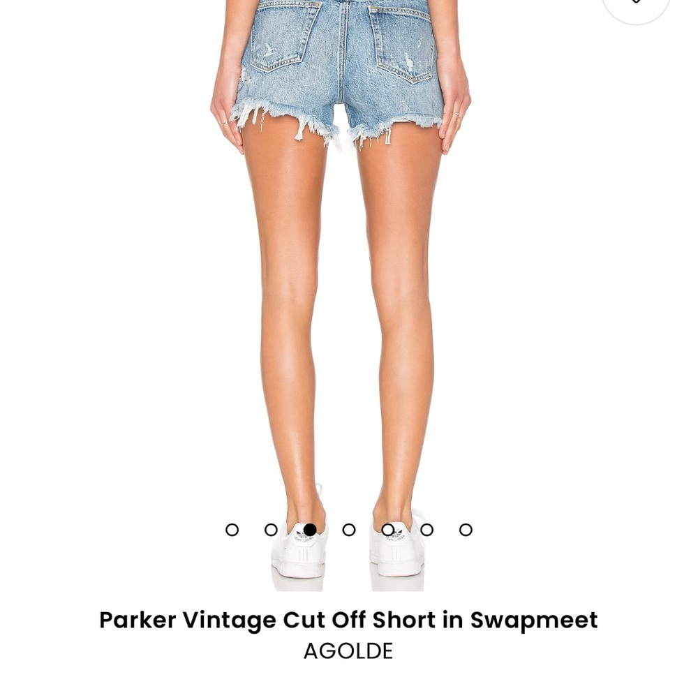 AGOLDE Parker Vintage Cut Off Jean Shorts in Light Blue - Picture 2 of 7